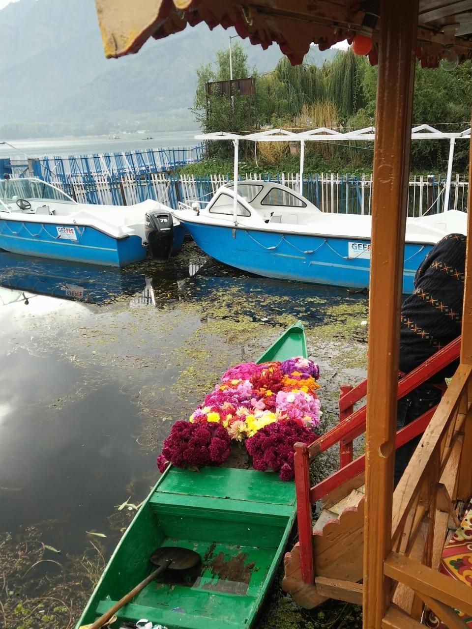 Houseboat Young Snow View Front Line Dal Lake Srīnagar المظهر الخارجي الصورة